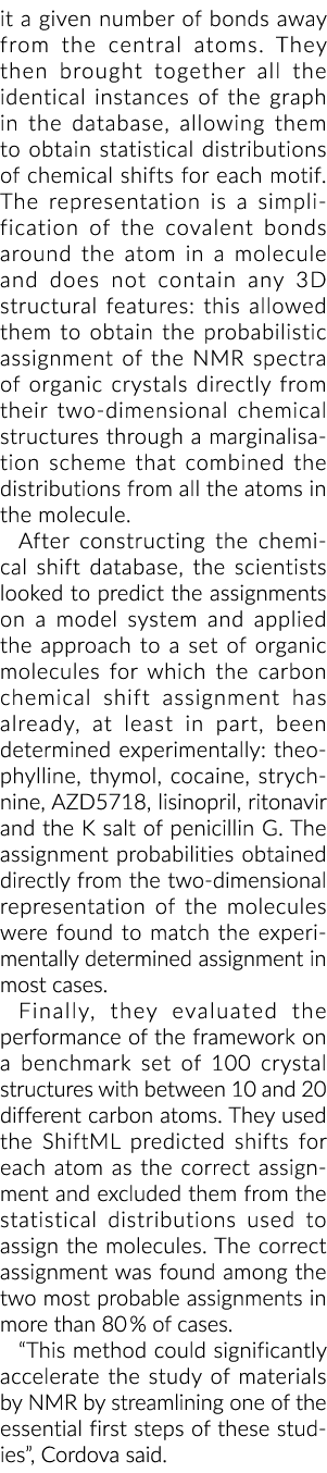 it a given number of bonds away from the central atoms  They then brought together all the identical instances of the   