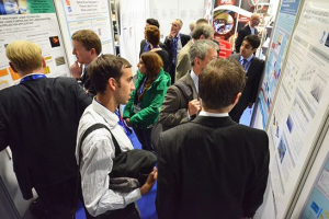 Visitors at a poster session