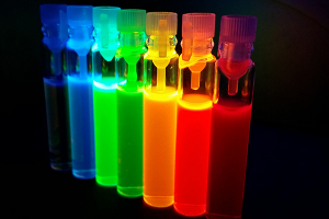 Photo of quantum dots in tubes