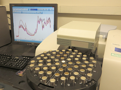 Infrared spectrometer measures organic and mineral functional groups and allows for the rapid characterization of northern cold-region soil organic matter. Credit: Image courtesy of Roser Matamala