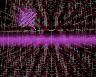 Lattice structure of anatase TiO2 with a graphical representation of the 2D exciton that is generated by the absorption of light (purple wavy arrow). This 2D exciton is the lowest energy excitation of the material © M. Chergui/EPFL