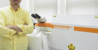Professor Noboru Ohtani of the Department of Nanotechnology for Sustainable Energy, School of Science and Technology at Kwansei Gakuin University with his Renishaw inVia Raman Microscope. Photo of Noboru Ohtani