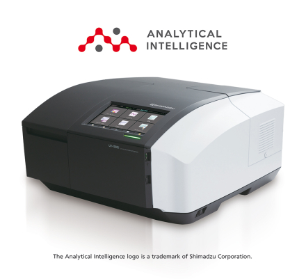 The UV-1900i spectrophotometer integrates 'Analytical Intelligence' automated support functions utilizing digital technology, such as M2M, IoT, and Artificial Intelligence (AI) that enable higher productivity, maximum reliability and better connectivity. Photo of the UV-1900i spectrophotometer